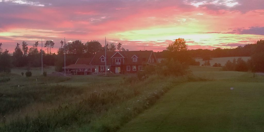 Sunset at the golf course in Sweden